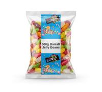 Barratt 500g Jelly Beans Assorted Fruit Flavoured Sweets with a Soft Chew Texture for Pick and Mix Displays