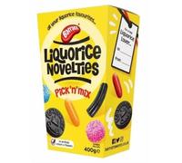 Barratt Liquorice Novelties Pick N Mix Box 400g | Ideal Present | Assortment of Liquorice Pieces, Aniseed & Flavour Gums and Jelly Buttons | All in one Pack | Sold by Essential Products