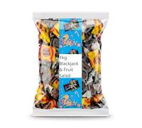 Barratts Black Jacks & Fruit Salads Chewy Sweets Mix 1kg | Individually Wrapped Retro Confectionery Bulk Bag for Sharing & Parties