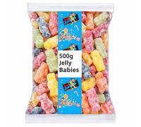 Barratts Dusted Jelly Babies 500g Bulk Sharing Bag | Classic Fruit Flavoured Chewy Jellies for Sweet Tables & Gifting