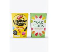 Barratts Liquorice Novelties Box 400g & York Fruits Hard Gum Sweets Box 350g | Retro Selection Gift Set Bundle 750g Professionally Packed for Sharing