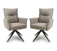 barre mink fabric dining chairs with black legs in pair