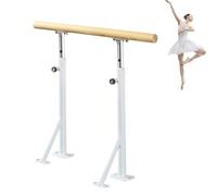 Barreballet Bar, Ballet Bar Floor Mounted Yoga Rods, Fixed Vertical Dance Pole, Height Adjustable Professional Dance Poles, Ballet Training Equipment, for Home, School, Studio(White,150cm/59.1in)