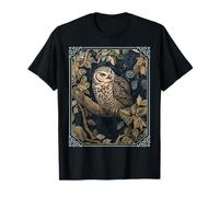 Barred Owl Elegant Vintage William Morris Style T-Shirt