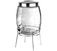 Barrel Beverage Dispenser with Stand 5ltr | bar@drinkstuff Drinks Dispenser, Barrel Drinks Dispenser, Glass Drinks Dispenser, Mason Jar Drinks Dispenser