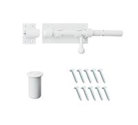 Barrel Bolt Latch, Slide Bolt Gate Latch, 6.3 Inch White Slide Lock with Padlock Hole, Solid 304 Stainless Steel Heavy Duty Hardware for Wooden Fence Gates Interior Door Barn Door Window