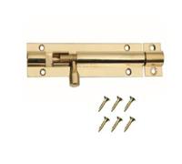 Barrel Bolt Lock Crank Sliding Door Gate Bathroom,Toilet, Gate, Cupboards & Cabinets Bolts 75mm Brass Door Latch with Screws, Ideal Door Locks for Internal & External.