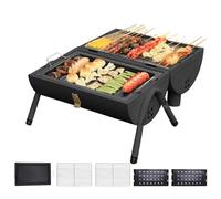 Barrel Grills, Portable Smoker Oven for BBQ, Lightweight Ventilated Barrel Grill for Balcony, Garden, Home, Camping, Patio