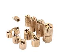 Barrel Hinge 5/1x Hidden Brass Barrel Hinges 180 Degree Opening Cabinet Furniture Box Crafting Invisible Home Hardware Parts(M14,2 Sets)