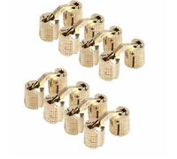 Barrel Hinges 8PCS 8mm Cabinet Hinge Brass 180 Degree Opening Angle Barrel with Screws Invisible Furniture Installation