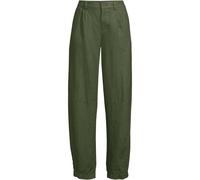 Barrel Leg Pleated Linen Trousers lands end Dark Green 14-16