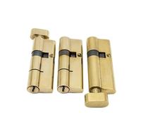 Barrel Lock 1 Pcs Gold Double Single Open Cylinder Hardware Brass Lock Extended 8pcs Key(110(35-75knob))