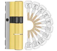 Barrel Lock 10 Keys Lock Replacement C Grade Security Entrance Door Cylinder Knob Defiant Double(A32.5B47.5 L80mm)