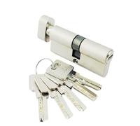 Barrel Lock 70mm Copper Cylinder Interior Room Door Lock Handle 5 Pcs Brass Key