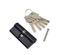 Barrel Lock All Brass Black Cylinder Lock Door Window Security 70mm Living Room Handle Customized Key(Double Open)