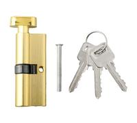 Barrel Lock,Anti-Pick Door Lock 1set Lock Cylinder for Doors Household Alloy Parts Safety Indoor Door Lock Core(Gold)
