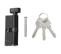 Barrel Lock Door Lock Cylinder Alloy Iron Anti-Theft with 3 Keys Core(Black)