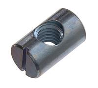 BARREL NUT FOR FURNITURE BOLT SLOTTED M6 X 14MM LONG ZP ( pack of 4 )