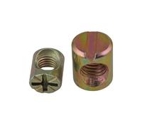 Barrel Nuts M8x15/17 Horizontal Hole Slotted Cross Dowel Hammer Fittings, 5-50Pcs Furniture Hardware(8 PCS,M8x17(Slotted Zinc))
