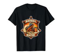 Barrel Racer Rodeo Turn and Burn Gift Value Graphic T-Shirt, Men, Black, XL
