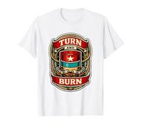 Barrel Racer Rodeo Turn and Burn Gift Value Graphic T-Shirt, Men, White, M
