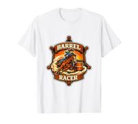 Barrel Racer Rodeo Turn and Burn Gift Value Graphic T-Shirt, Men, White, M