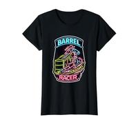 Barrel Racer Rodeo Turn and Burn Gift Value Graphic T-Shirt, Women, Black, XS
