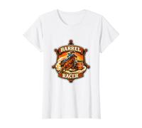 Barrel Racer Rodeo Turn and Burn Gift Value Graphic T-Shirt, Women, White, L