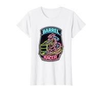 Barrel Racer Rodeo Turn and Burn Gift Value Graphic T-Shirt, Women, White, S