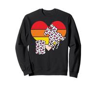 Barrel Racing Leopard Graphic Heart Retro Cowgirl Novelty Sweatshirt