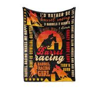 Barrel Racing Stuff for Women, Perfect for Birthday/Christmas, 50'' x 65'' Unique Design Flannel Plush Blanket, Just a Girl Who Loves Barrel Racing