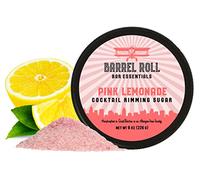 Barrel Roll Bar Essentials Cocktail Rimmers - Bartender Accessories, Finishing Sugar Garnish for Drinks, Glass Rimming Sugars - Natural Ingredients - Pink Lemonade Sugar Rimmer - 8 oz, 452 Servings