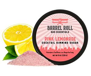 Barrel Roll Bar Essentials Cocktail Rimmers - Bartender Accessories, Finishing Sugar Garnish for Drinks, Glass Rimming Sugars - Natural Ingredients - Pink Lemonade Sugar Rimmer - 8 oz, 452 Servings