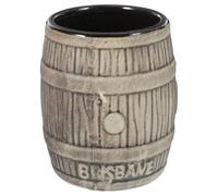 Barrel Shaped Ceramic Tiki Mug for Cocktails, Beer and Home Bar Use | Coffee Finish, Tropical Drink Serving, Party Entertaining, Giftable Design, Easy Storage, Suitable for Bartenders and Hosts