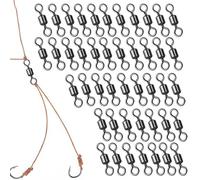 Barrel Swivels, 50 Pieces Quick Swivels, 8 Shaped Hooks for Connecting Catfish Sea Trout