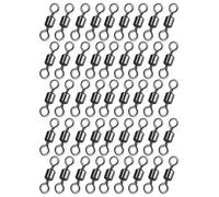 Barrel Swivels Fishing Tackle | 50 Piece Saltwater Swivels | Connector Hooks 8-Shaped Ring Clips for Freshwater Catfishing Sea Trout Offshore