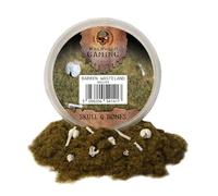 Barren Wasteland Basing Kit - 2mm Patchy Grass (180 ml Resealable Tub) + Skull & Bone Resin Sprue - 28 mm Wargaming | War World Gaming