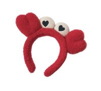 Barrette Hair Clips Spa Headband For Women, Cartoon Little Crab Washing Face Hairband Bathing Head Hoop Puffy Makeup Headbands Cute Hair Hoops Accessories Grips Blonde (Watermelon Red, 15cm)