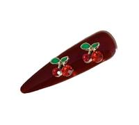 Barrettes Hair Clip Cherries Rhinestones Sweet Cherries Flat Clip Balletcore Hairpin Cherries Elegant Hair Clip for Bunc