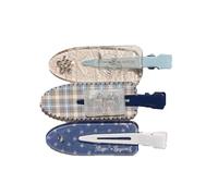 Barrettes Hairpins in Blue Plaids White Doves Side Clip, A | With White Doves Design Without Traces for Girls Women and Teens Ideal for Daily Use Side Clip Students