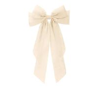 Barrettes Selection Elegant Headband featuring a Long Tail French with Satin-Like Bow for a Feminine (Beige, One Size)