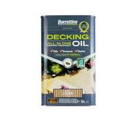 Barrettine Decking Oil (Clear, 5L) - UV & Fade Resistant All-in-One Outdoor Decking Treatment, Water Repellent Deck Oil for Exterior Timber & Structures