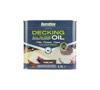 Barrettine Decking Oil (Dark Oak, 2.5L) - UV & Fade Resistant All-in-One Outdoor Decking Treatment, Water Repellent Deck Oil for Exterior Timber & Structures