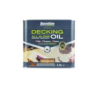 Barrettine Decking Oil (Light Oak, 2.5L) - UV & Fade Resistant All-in-One Outdoor Decking Treatment, Water Repellent Deck Oil for Exterior Timber & Structures