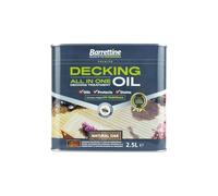 Barrettine Decking Oil (Natural Oak, 2.5L) - UV & Fade Resistant All-in-One Outdoor Decking Treatment, Water Repellent Deck Oil for Exterior Timber & Structures