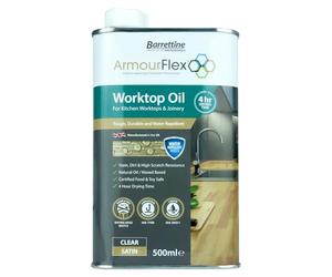 Barrettine Kitchen Worktop Oil Satin Finish (500ml) - Water Repellent, Wax Based, Natural Worktop Enhancer Oil with Stain, Dirt & High Scratch Resistance