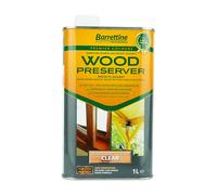 Barrettine Wood Preserver (Clear, 1L) - UV Fade Resistant, Durable & Water Repellent Premier Wood Preserver, Deep Penetrating, Low Odour & Oil Based, Suitable for Outdoor & Indoor Use