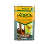 Barrettine Wood Preserver (Dark Brown, 1L) - UV Fade Resistant, Durable & Water Repellent Premier Wood Preserver, Deep Penetrating, Low Odour & Oil Based, Suitable for Outdoor & Indoor Use