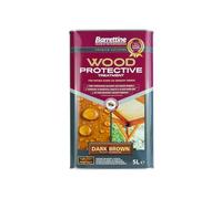 Barrettine Wood Protective Treatment (Dark Brown, 5L) - Ideal Treatment for Outdoor Treated Timber Structures. Wood Protector Oil with Water Repellent Qualities. UV & Fade Resistant.