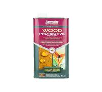 Barrettine Wood Protective Treatment (Holly Green, 1L) - Ideal Treatment for Outdoor Treated Timber Structures. Wood Protector Oil with Water Repellent Qualities. Harmless Sealer.